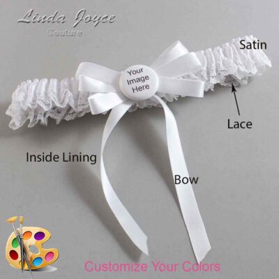Couture Garters / Custom Wedding Garter / Customizable Wedding Garters / Personalized Wedding Garters / Custom Button #05-B12-M44 / Wedding Garters / Bridal Garter / Prom Garter / Linda Joyce Couture