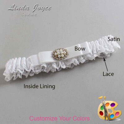 Couture Garters / Custom Wedding Garter / Customizable Wedding Garters / Personalized Wedding Garters / Lily #05-B20-M16 / Wedding Garters / Bridal Garter / Prom Garter / Linda Joyce Couture