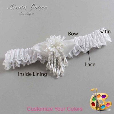 Couture Garters / Custom Wedding Garter / Customizable Wedding Garters / Personalized Wedding Garters / Tammy #05-B41-M38 / Wedding Garters / Bridal Garter / Prom Garter / Linda Joyce Couture