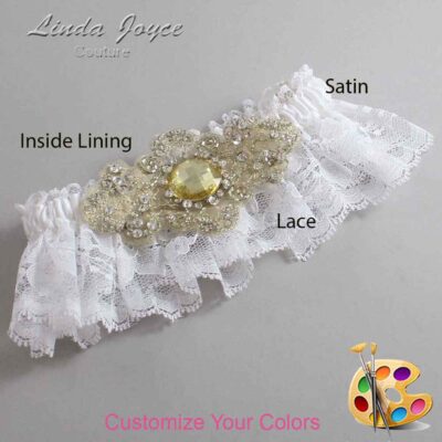 Couture Garters / Custom Wedding Garter / Customizable Wedding Garters / Personalized Wedding Garters / Bijou # 10-A03-Gold / Wedding Garters / Bridal Garter / Prom Garter / Linda Joyce Couture