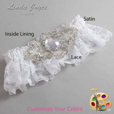 Couture Garters / Custom Wedding Garter / Customizable Wedding Garters / Personalized Wedding Garters / Bijou # 10-A04-Silver / Wedding Garters / Bridal Garter / Prom Garter / Linda Joyce Couture