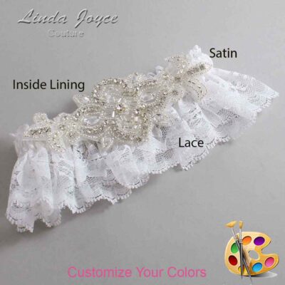 Couture Garters / Custom Wedding Garter / Customizable Wedding Garters / Personalized Wedding Garters / Isabella # 10-A08-Silver / Wedding Garters / Bridal Garter / Prom Garter / Linda Joyce Couture