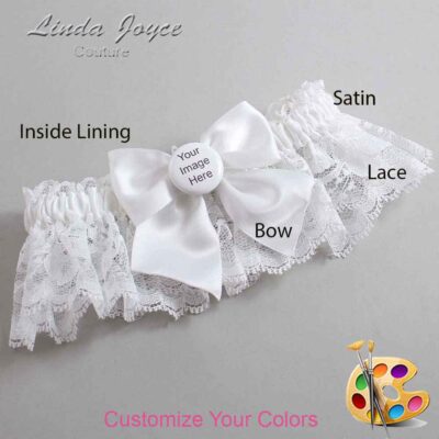 Couture Garters / Custom Wedding Garter / Customizable Wedding Garters / Personalized Wedding Garters / Custom Button #10-B01-M44 / Wedding Garters / Bridal Garter / Prom Garter / Linda Joyce Couture