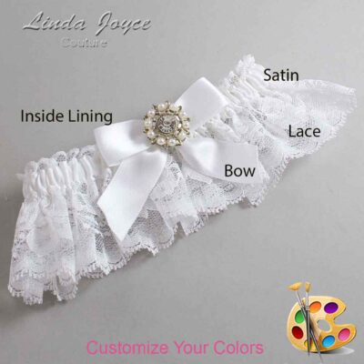 Couture Garters / Custom Wedding Garter / Customizable Wedding Garters / Personalized Wedding Garters / Wilma #10-B02-M14 / Wedding Garters / Bridal Garter / Prom Garter / Linda Joyce Couture