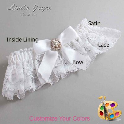 Couture Garters / Custom Wedding Garter / Customizable Wedding Garters / Personalized Wedding Garters / Quinn #10-B02-M17 / Wedding Garters / Bridal Garter / Prom Garter / Linda Joyce Couture