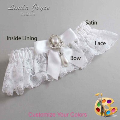 Couture Garters / Custom Wedding Garter / Customizable Wedding Garters / Personalized Wedding Garters / Tessa #10-B02-M32 / Wedding Garters / Bridal Garter / Prom Garter / Linda Joyce Couture