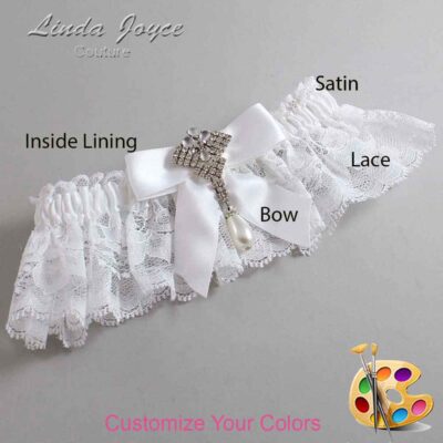Couture Garters / Custom Wedding Garter / Customizable Wedding Garters / Personalized Wedding Garters / Vera #10-B02-M33 / Wedding Garters / Bridal Garter / Prom Garter / Linda Joyce Couture