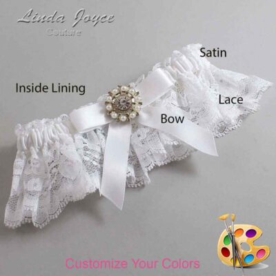 Couture Garters / Custom Wedding Garter / Customizable Wedding Garters / Personalized Wedding Garters / Caroline #10-B03-M14 / Wedding Garters / Bridal Garter / Prom Garter / Linda Joyce Couture