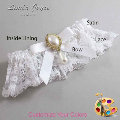 Couture Garters / Custom Wedding Garter / Customizable Wedding Garters / Personalized Wedding Garters / Demi #10-B03-M34 / Wedding Garters / Bridal Garter / Prom Garter / Linda Joyce Couture