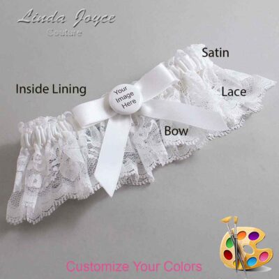 Couture Garters / Custom Wedding Garter / Customizable Wedding Garters / Personalized Wedding Garters / Custom Button #10-B03-M44 / Wedding Garters / Bridal Garter / Prom Garter / Linda Joyce Couture
