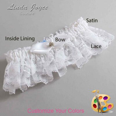 Couture Garters / Custom Wedding Garter / Customizable Wedding Garters / Personalized Wedding Garters / Trudy #10-B41-M03 / Wedding Garters / Bridal Garter / Prom Garter / Linda Joyce Couture