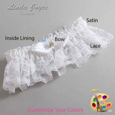 Couture Garters / Custom Wedding Garter / Customizable Wedding Garters / Personalized Wedding Garters / Trudy #10-B41-M04 / Wedding Garters / Bridal Garter / Prom Garter / Linda Joyce Couture