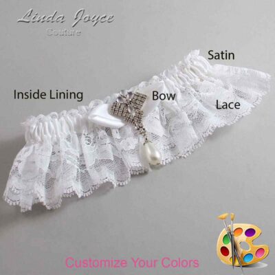Couture Garters / Custom Wedding Garter / Customizable Wedding Garters / Personalized Wedding Garters / Claudette #10-B41-M33 / Wedding Garters / Bridal Garter / Prom Garter / Linda Joyce Couture