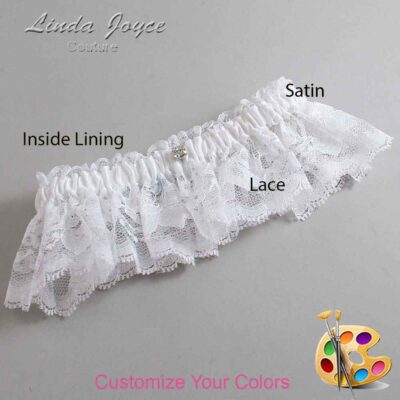 Couture Garters / Custom Wedding Garter / Customizable Wedding Garters / Personalized Wedding Garters / Solitaire #10-M04 / Wedding Garters / Bridal Garter / Prom Garter / Linda Joyce Couture
