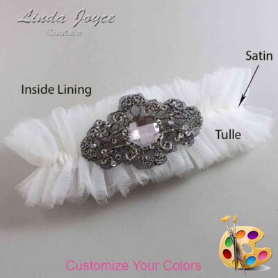 Couture Garters / Custom Wedding Garter / Custom Wedding Garters / Personalized Wedding Garters / Bijou # 23-A02-Black / Wedding Garters / Bridal Garter / Prom Garter / Linda Joyce Couture