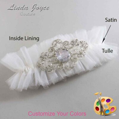 Couture Garters / Custom Wedding Garter / Custom Wedding Garters / Personalized Wedding Garters / Bijou # 23-A04-Silver / Wedding Garters / Bridal Garter / Prom Garter / Linda Joyce Couture
