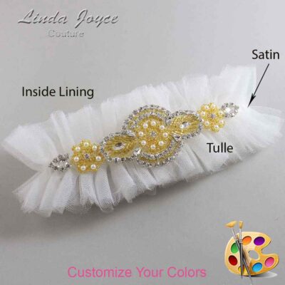 Couture Garters / Custom Wedding Garter / Custom Wedding Garters / Personalized Wedding Garters / Charlotte # 23-A05-Gold / Wedding Garters / Bridal Garter / Prom Garter / Linda Joyce Couture