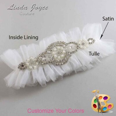 Couture Garters / Custom Wedding Garter / Custom Wedding Garters / Personalized Wedding Garters / Charlotte # 23-A06-Silver / Wedding Garters / Bridal Garter / Prom Garter / Linda Joyce Couture