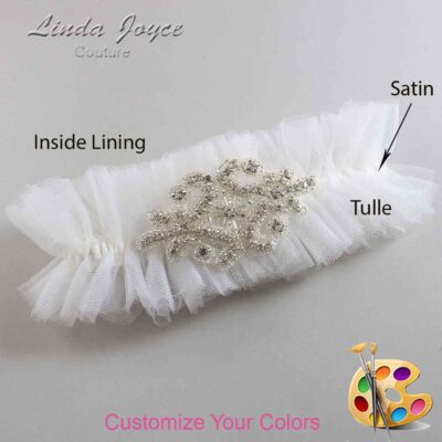 Couture Garters / Custom Wedding Garter / Custom Wedding Garters / Personalized Wedding Garters / Heather # 23-A07-Silver / Wedding Garters / Bridal Garter / Prom Garter / Linda Joyce Couture