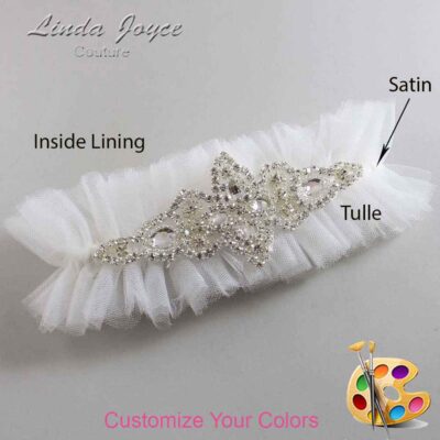 Couture Garters / Custom Wedding Garter / Custom Wedding Garters / Personalized Wedding Garters / Lorine # 23-A09-Silver / Wedding Garters / Bridal Garter / Prom Garter / Linda Joyce Couture
