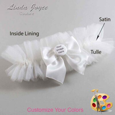 Couture Garters / Custom Wedding Garter / Customizable Wedding Garters / Personalized Wedding Garters / Custom Button #23-B01-M44 / Wedding Garters / Bridal Garter / Prom Garter / Linda Joyce Couture