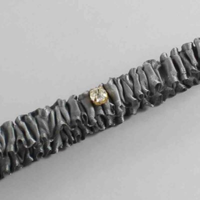 Metal Gray Satin Wedding Garter / Solid Gray Wedding Garters / Wedding Garter / Custom Wedding Garter / Bridal Garter / Prom Garter / Linda Joyce Couture / Personalized Garter / Personalized Wedding Garter / Personalized Prom Garter