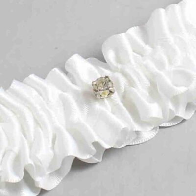 White Satin Wedding Garter / Solid White Wedding Garters / Wedding Garter / Custom Wedding Garter / Bridal Garter / Prom Garter / Linda Joyce Couture / Personalized Garter / Personalized Wedding Garter / Personalized Prom Garter