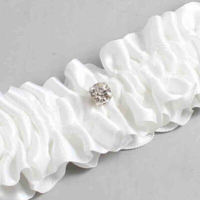 White Satin Wedding Garter / Solid White Wedding Garters / Wedding Garter / Custom Wedding Garter / Bridal Garter / Prom Garter / Linda Joyce Couture / Personalized Garter / Personalized Wedding Garter / Personalized Prom Garter
