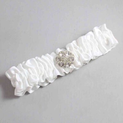 White Satin Wedding Garter / Solid White Wedding Garters / Wedding Garter / Custom Wedding Garter / Bridal Garter / Prom Garter / Linda Joyce Couture / Personalized Garter / Personalized Wedding Garter / Personalized Prom Garter