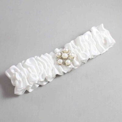 White Satin Wedding Garter / Solid White Wedding Garters / Wedding Garter / Custom Wedding Garter / Bridal Garter / Prom Garter / Linda Joyce Couture / Personalized Garter / Personalized Wedding Garter / Personalized Prom Garter