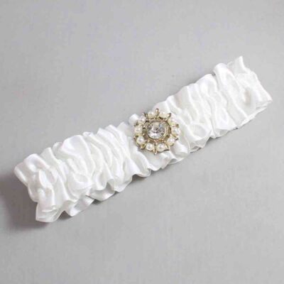 White Satin Wedding Garter / Solid White Wedding Garters / Wedding Garter / Custom Wedding Garter / Bridal Garter / Prom Garter / Linda Joyce Couture / Personalized Garter / Personalized Wedding Garter / Personalized Prom Garter