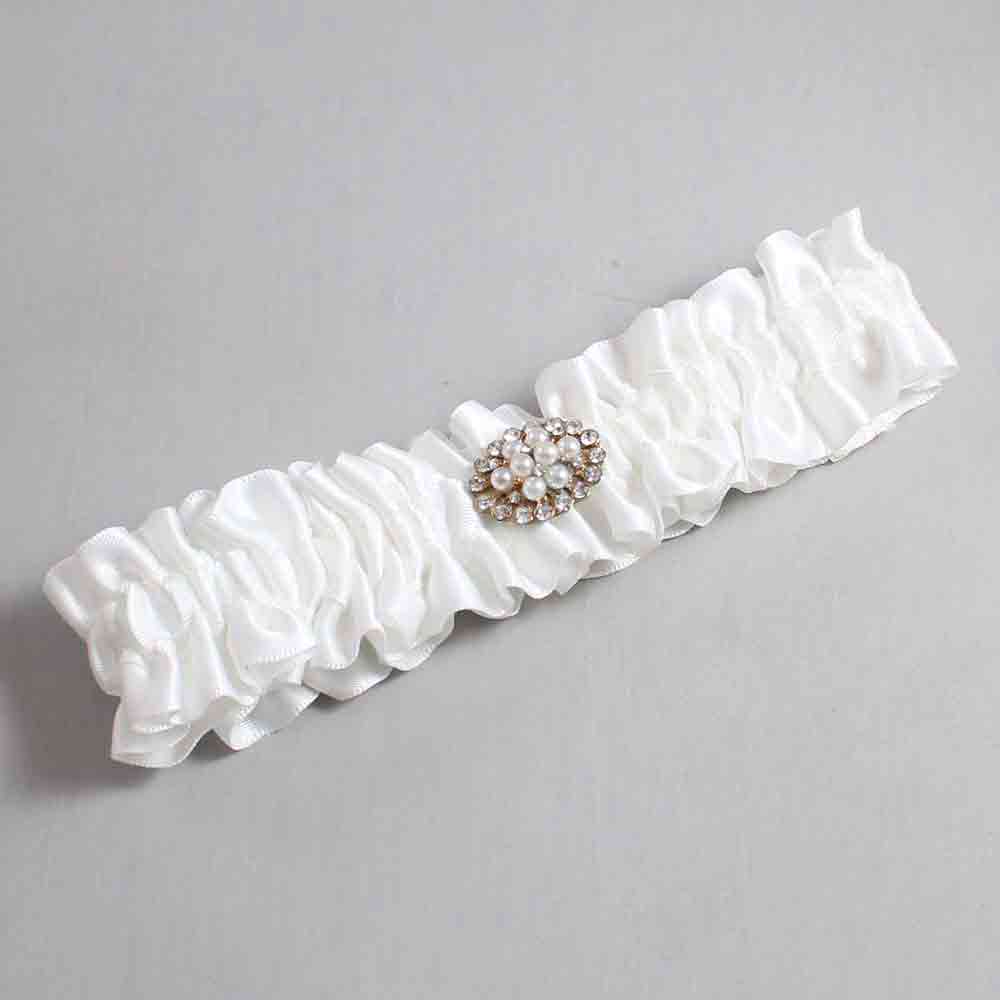 White Satin Wedding Garter / Solid White Wedding Garters / Wedding Garter / Custom Wedding Garter / Bridal Garter / Prom Garter / Linda Joyce Couture / Personalized Garter / Personalized Wedding Garter / Personalized Prom Garter