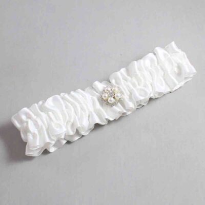 White Satin Wedding Garter / Solid White Wedding Garters / Wedding Garter / Custom Wedding Garter / Bridal Garter / Prom Garter / Linda Joyce Couture / Personalized Garter / Personalized Wedding Garter / Personalized Prom Garter