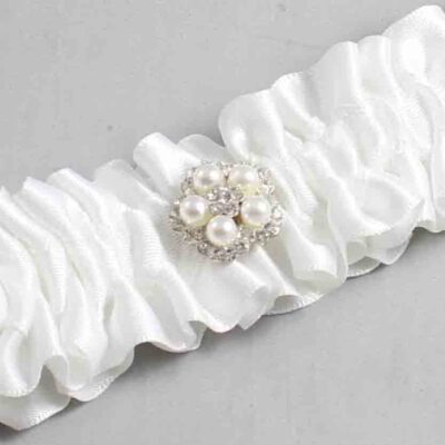 White Satin Wedding Garter / Solid White Wedding Garters / Wedding Garter / Custom Wedding Garter / Bridal Garter / Prom Garter / Linda Joyce Couture / Personalized Garter / Personalized Wedding Garter / Personalized Prom Garter