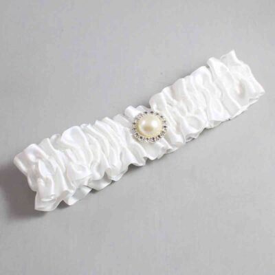 White Satin Wedding Garter / Solid White Wedding Garters / Wedding Garter / Custom Wedding Garter / Bridal Garter / Prom Garter / Linda Joyce Couture / Personalized Garter / Personalized Wedding Garter / Personalized Prom Garter