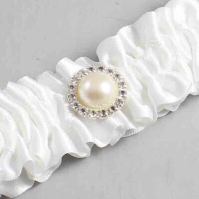 White Satin Wedding Garter / Solid White Wedding Garters / Wedding Garter / Custom Wedding Garter / Bridal Garter / Prom Garter / Linda Joyce Couture / Personalized Garter / Personalized Wedding Garter / Personalized Prom Garter