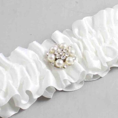 White Satin Wedding Garter / Solid White Wedding Garters / Wedding Garter / Custom Wedding Garter / Bridal Garter / Prom Garter / Linda Joyce Couture / Personalized Garter / Personalized Wedding Garter / Personalized Prom Garter