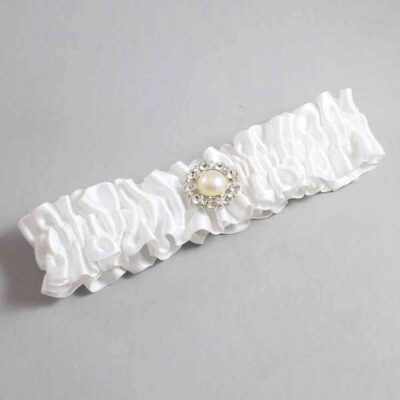 White Satin Wedding Garter / Solid White Wedding Garters / Wedding Garter / Custom Wedding Garter / Bridal Garter / Prom Garter / Linda Joyce Couture / Personalized Garter / Personalized Wedding Garter / Personalized Prom Garter