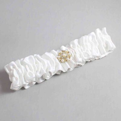White Satin Wedding Garter / Solid White Wedding Garters / Wedding Garter / Custom Wedding Garter / Bridal Garter / Prom Garter / Linda Joyce Couture / Personalized Garter / Personalized Wedding Garter / Personalized Prom Garter