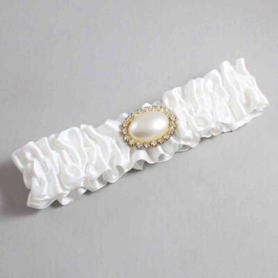 White Satin Wedding Garter / Solid White Wedding Garters / Wedding Garter / Custom Wedding Garter / Bridal Garter / Prom Garter / Linda Joyce Couture / Personalized Garter / Personalized Wedding Garter / Personalized Prom Garter