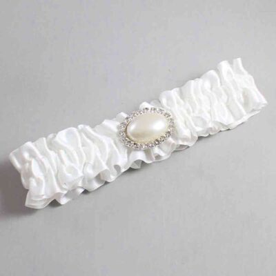 White Satin Wedding Garter / Solid White Wedding Garters / Wedding Garter / Custom Wedding Garter / Bridal Garter / Prom Garter / Linda Joyce Couture / Personalized Garter / Personalized Wedding Garter / Personalized Prom Garter