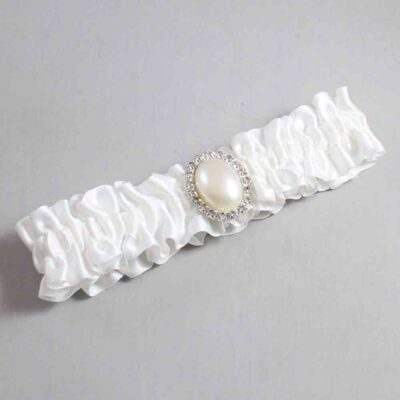 White Satin Wedding Garter / Solid White Wedding Garters / Wedding Garter / Custom Wedding Garter / Bridal Garter / Prom Garter / Linda Joyce Couture / Personalized Garter / Personalized Wedding Garter / Personalized Prom Garter