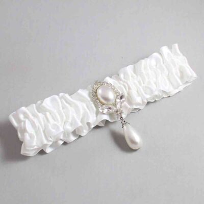 White Satin Wedding Garter / Solid White Wedding Garters / Wedding Garter / Custom Wedding Garter / Bridal Garter / Prom Garter / Linda Joyce Couture / Personalized Garter / Personalized Wedding Garter / Personalized Prom Garter