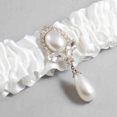White Satin Wedding Garter / Solid White Wedding Garters / Wedding Garter / Custom Wedding Garter / Bridal Garter / Prom Garter / Linda Joyce Couture / Personalized Garter / Personalized Wedding Garter / Personalized Prom Garter