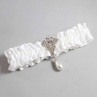 White Satin Wedding Garter / Solid White Wedding Garters / Wedding Garter / Custom Wedding Garter / Bridal Garter / Prom Garter / Linda Joyce Couture / Personalized Garter / Personalized Wedding Garter / Personalized Prom Garter