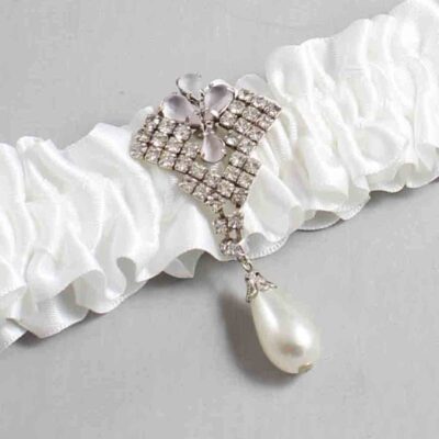 White Satin Wedding Garter / Solid White Wedding Garters / Wedding Garter / Custom Wedding Garter / Bridal Garter / Prom Garter / Linda Joyce Couture / Personalized Garter / Personalized Wedding Garter / Personalized Prom Garter