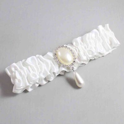 White Satin Wedding Garter / Solid White Wedding Garters / Wedding Garter / Custom Wedding Garter / Bridal Garter / Prom Garter / Linda Joyce Couture / Personalized Garter / Personalized Wedding Garter / Personalized Prom Garter