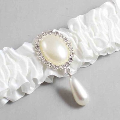 White Satin Wedding Garter / Solid White Wedding Garters / Wedding Garter / Custom Wedding Garter / Bridal Garter / Prom Garter / Linda Joyce Couture / Personalized Garter / Personalized Wedding Garter / Personalized Prom Garter