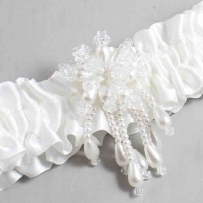 White Satin Wedding Garter / Solid White Wedding Garters / Wedding Garter / Custom Wedding Garter / Bridal Garter / Prom Garter / Linda Joyce Couture / Personalized Garter / Personalized Wedding Garter / Personalized Prom Garter