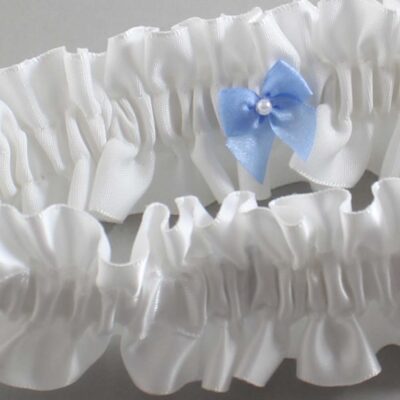 White Satin Wedding Garter / White and Black Wedding Garters / Wedding Garter / Custom Wedding Garter / Bridal Garter / Prom Garter / Linda Joyce Couture / Personalized Garter / Personalized Wedding Garter / Personalized Prom Garter